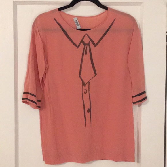 Moschino Cheap & Chic sketch-print silk top XS - Picture 2 of 5